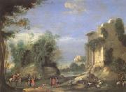 Napoletano, Filippo Landscape with Ruins and Figures (mk05) china oil painting artist